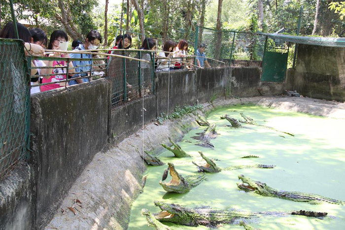 khách tham quan trại