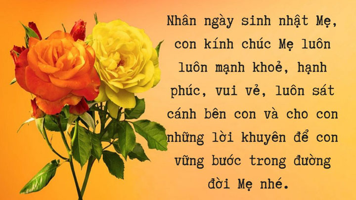 Lời chúc mừng sinh nhật mẹ ý nghĩa nhất